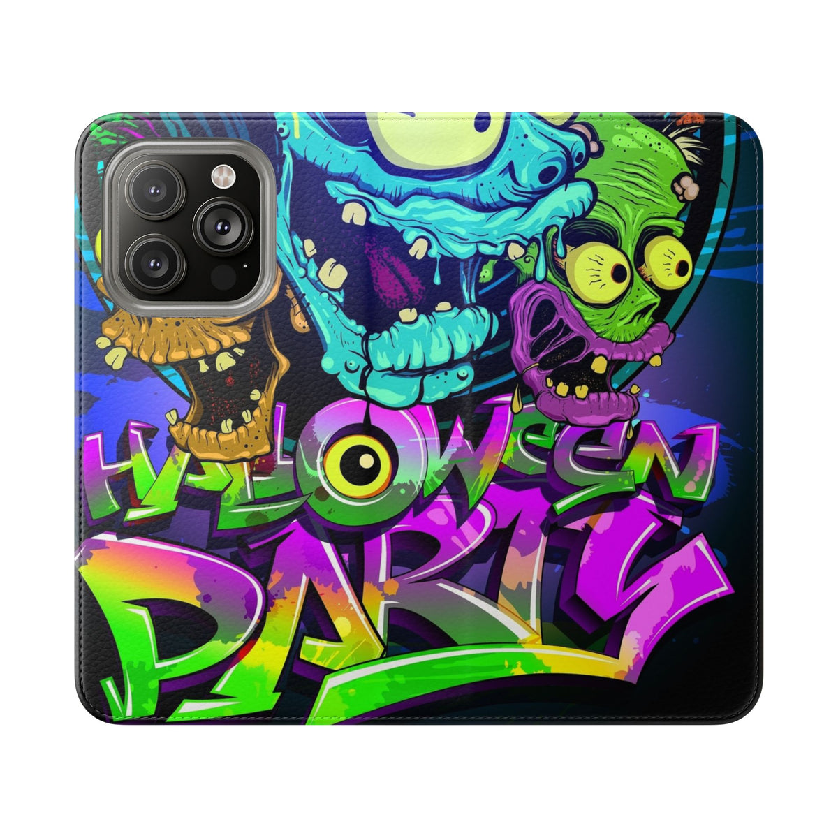 Halloween Party Flip Case — Neon Monster Phone Wallet
