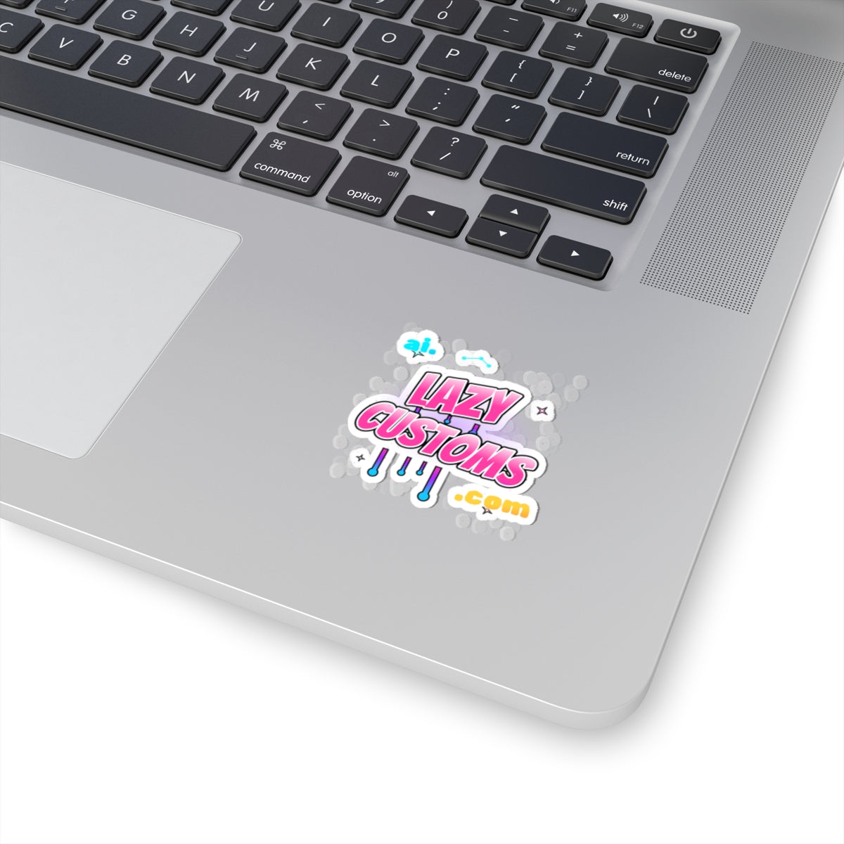 Lazy Customs Kiss-Cut Sticker — Cute Pink Logo Decal for Laptops & Gear