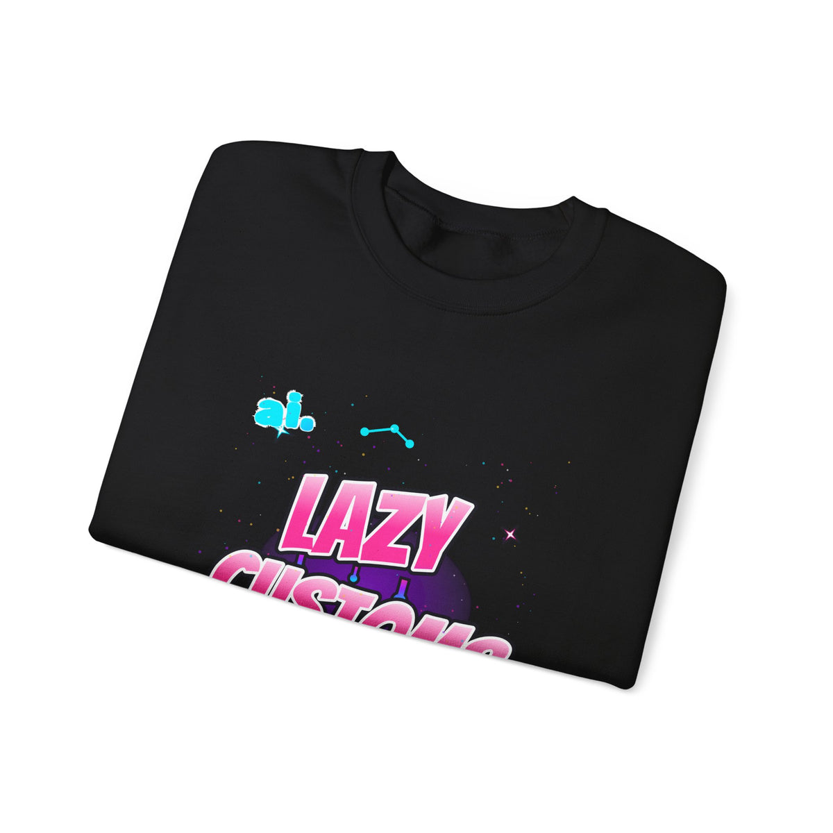 Crewneck Sweatshirt — 'Lazy Customs' Retro Drip Logo Pullover
