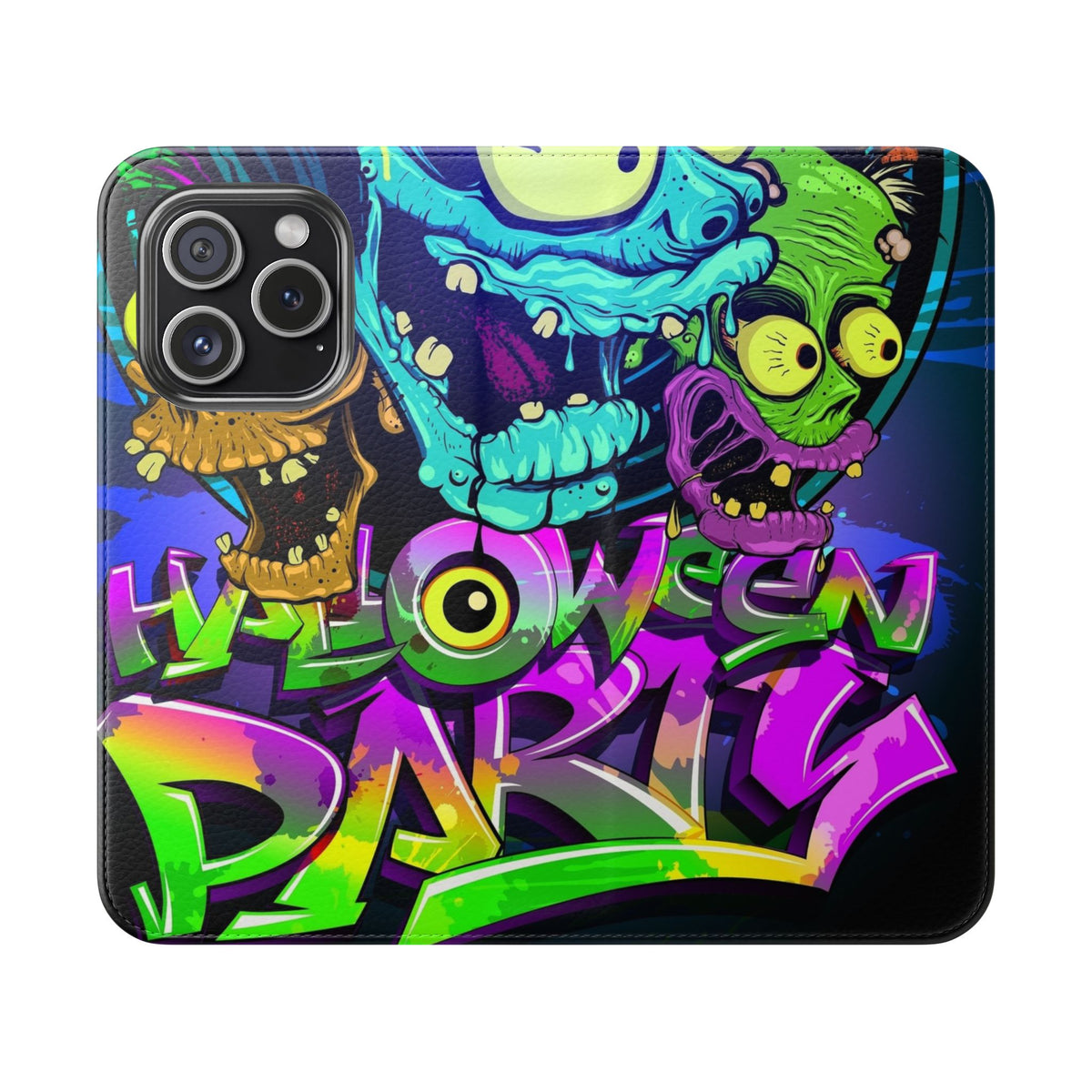 Halloween Party Flip Case — Neon Monster Phone Wallet