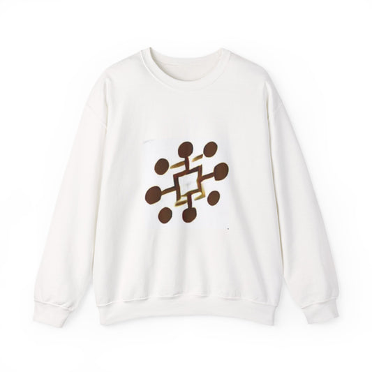 Crewneck Sweatshirt — Abstract Brown Geometric Pattern