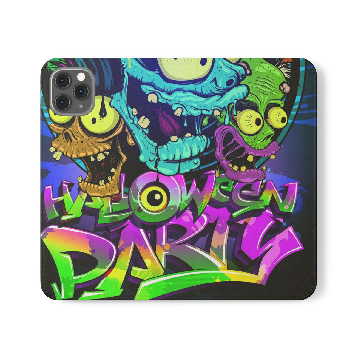 Halloween Party Flip Case — Neon Monster Phone Wallet