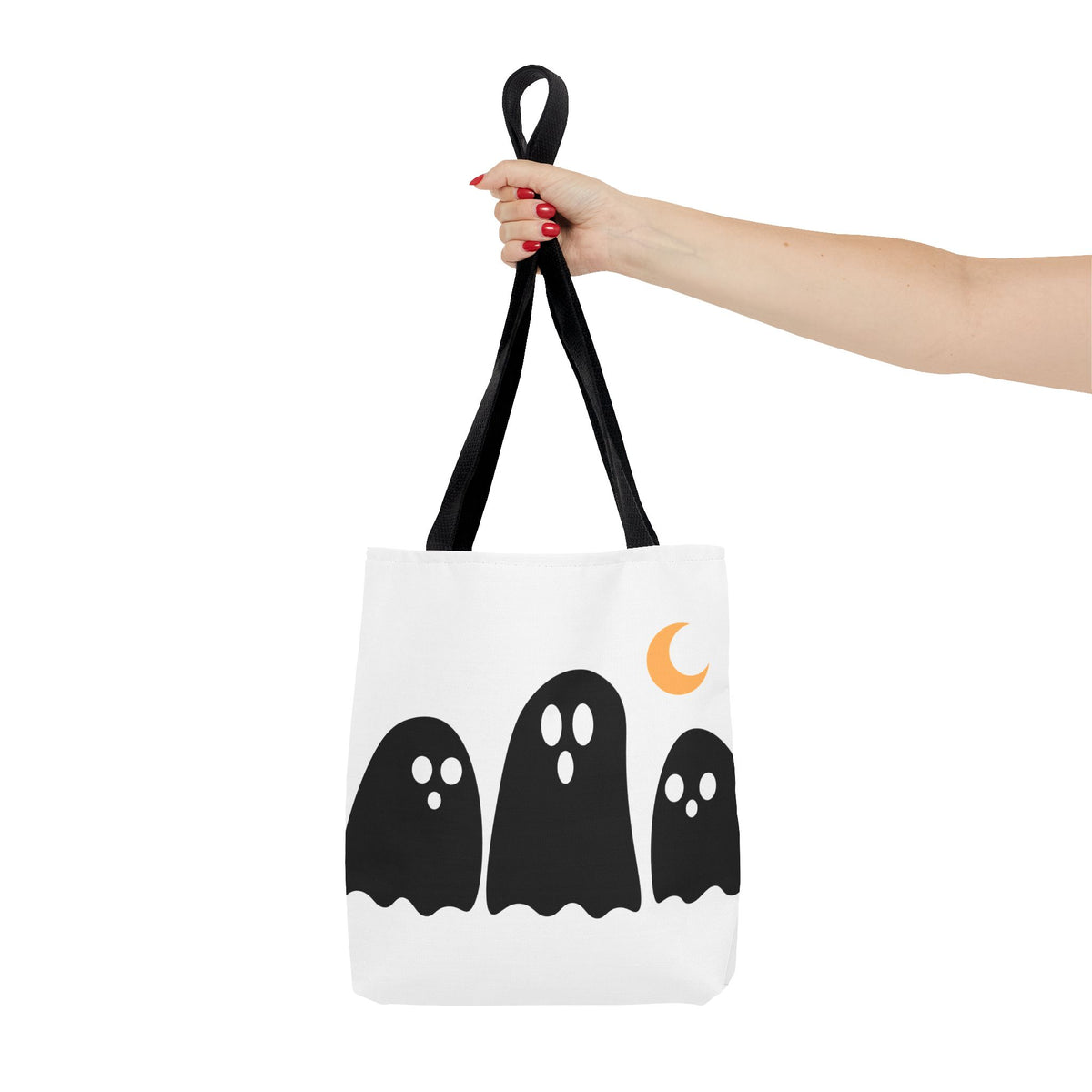 Ghost Trio Moon Tote Bag — Cute Halloween Ghosts AOP Tote