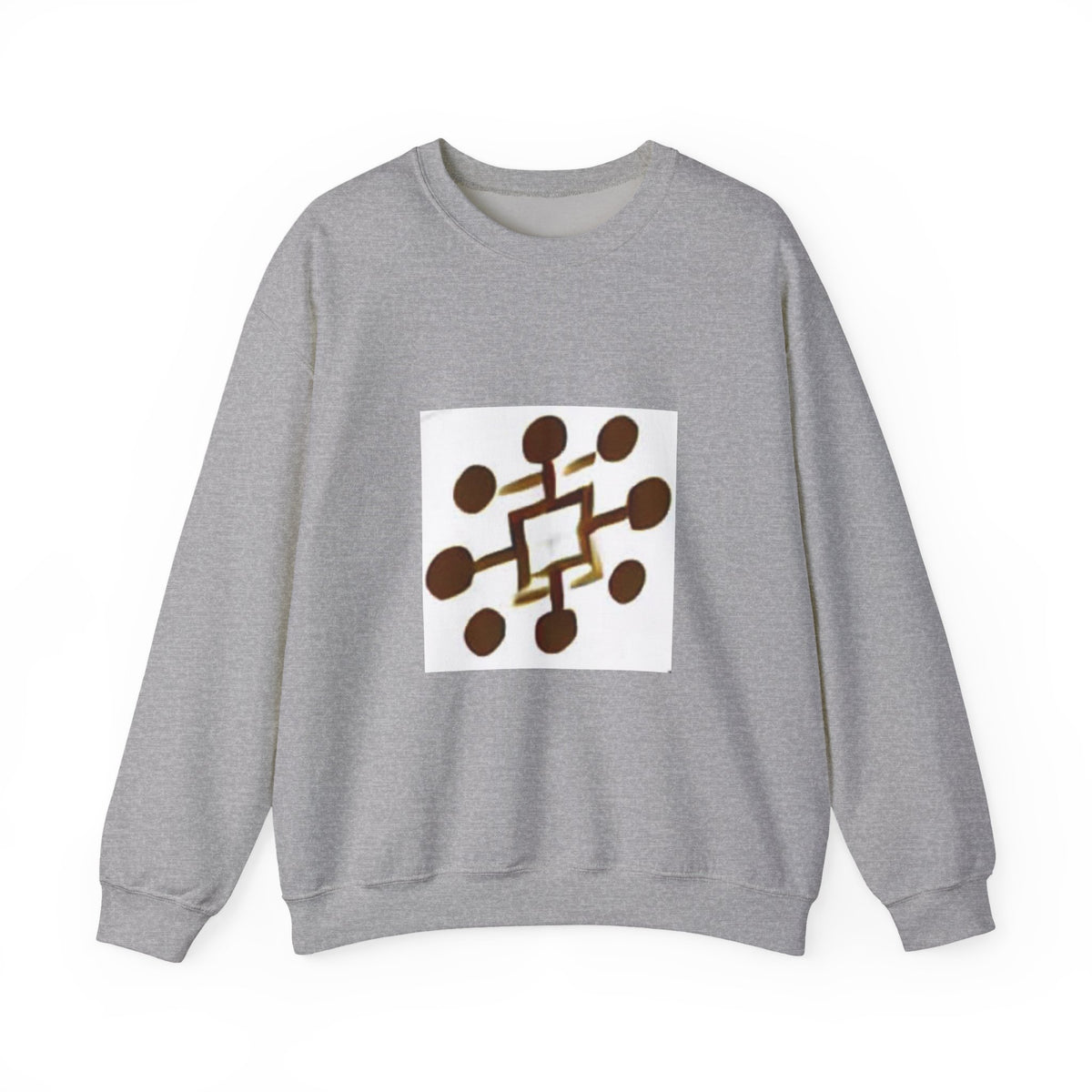 Crewneck Sweatshirt — Modern Geometric Brown Pattern
