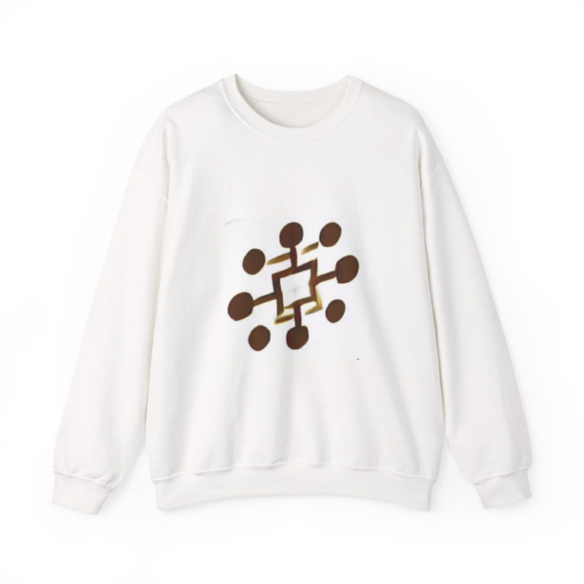Crewneck Sweatshirt — Modern Geometric Brown Pattern