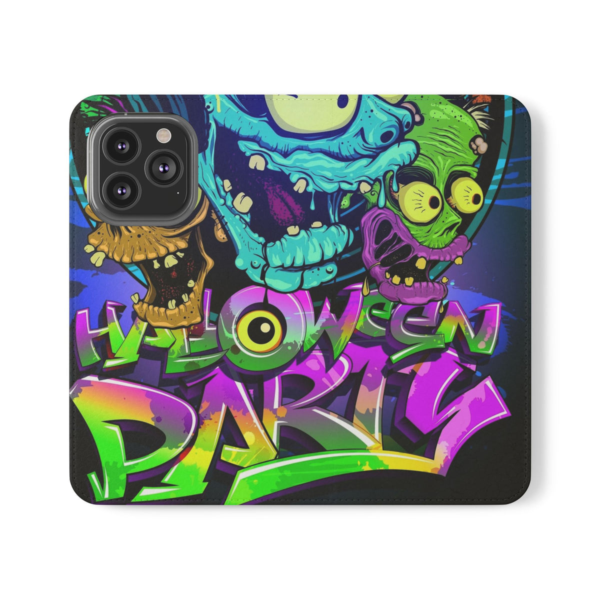 Halloween Party Flip Case — Neon Monster Phone Wallet