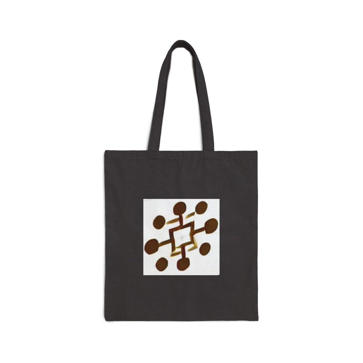 Canvas Tote Bag with Abstract Geometric Dot Network Design — Eco-Friendly Everyday Shopper