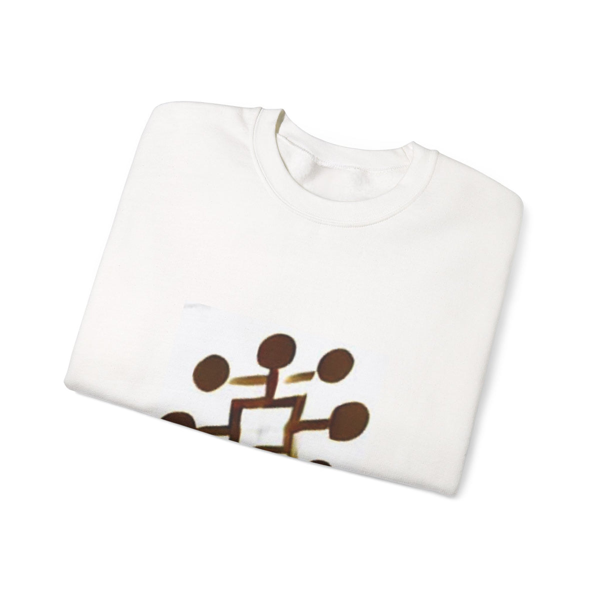 Crewneck Sweatshirt — Abstract Brown Geometric Pattern