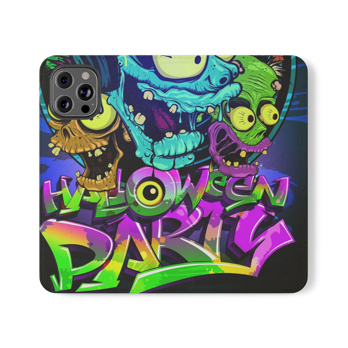 Halloween Party Flip Case — Neon Monster Phone Wallet