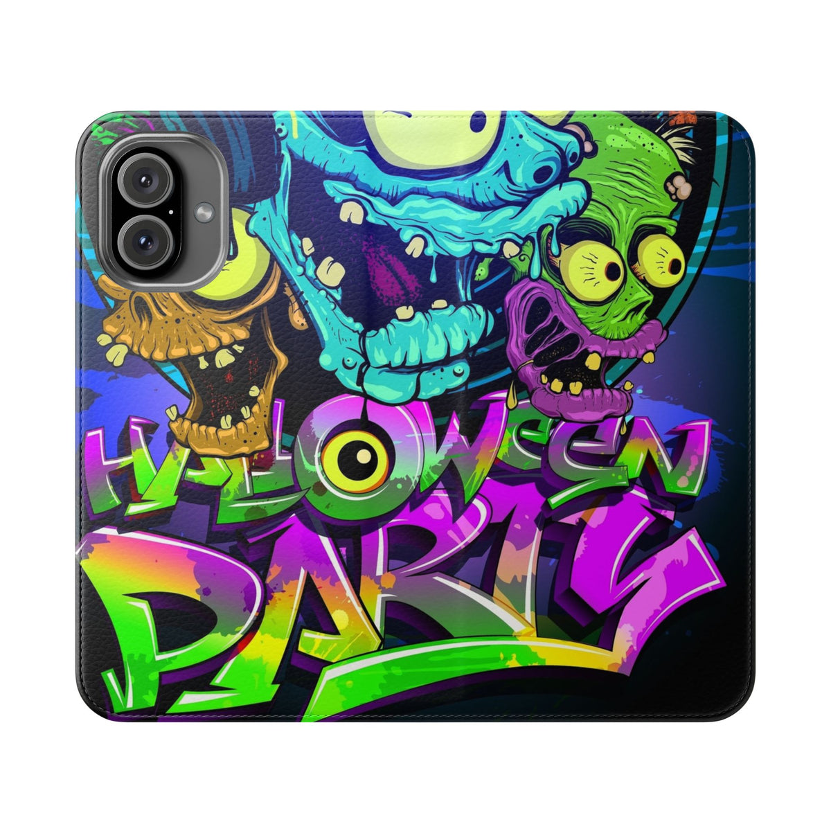 Halloween Party Flip Case — Neon Monster Phone Wallet