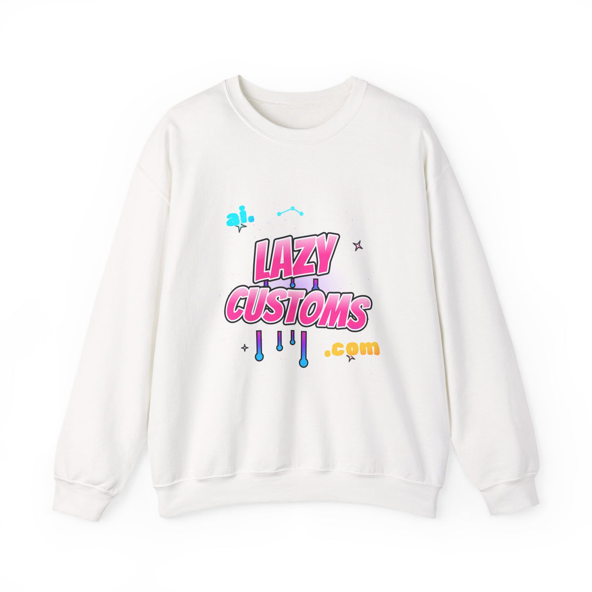Crewneck Sweatshirt — 'Lazy Customs' Retro Drip Logo Pullover
