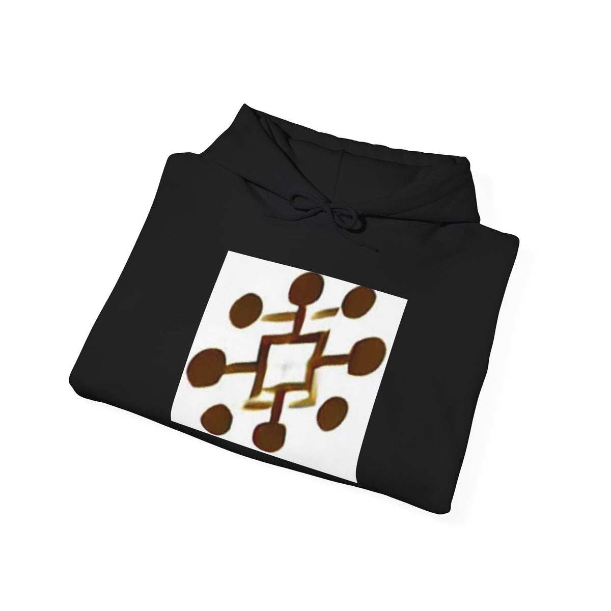 Geometric Coffee Beans Hoodie — Brown Espresso Pattern Pullover