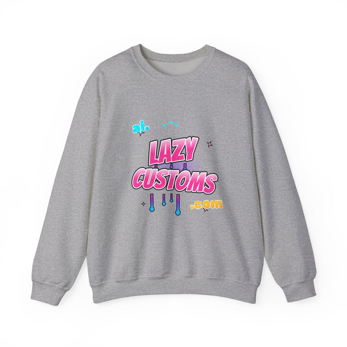 Crewneck Sweatshirt — 'Lazy Customs' Retro Drip Logo Pullover