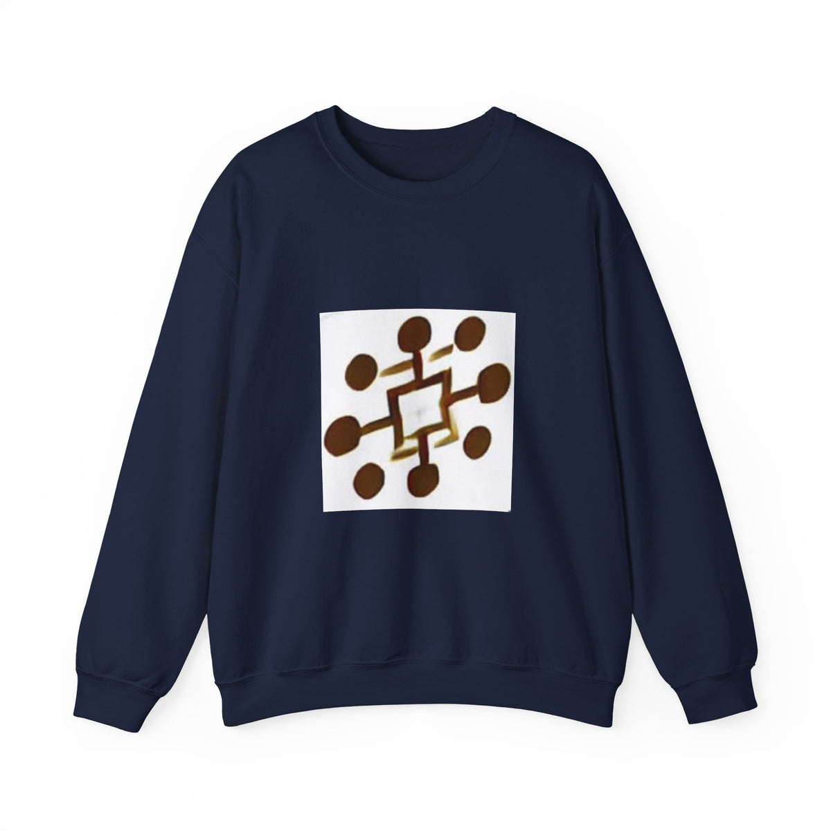 Crewneck Sweatshirt — Modern Geometric Brown Pattern