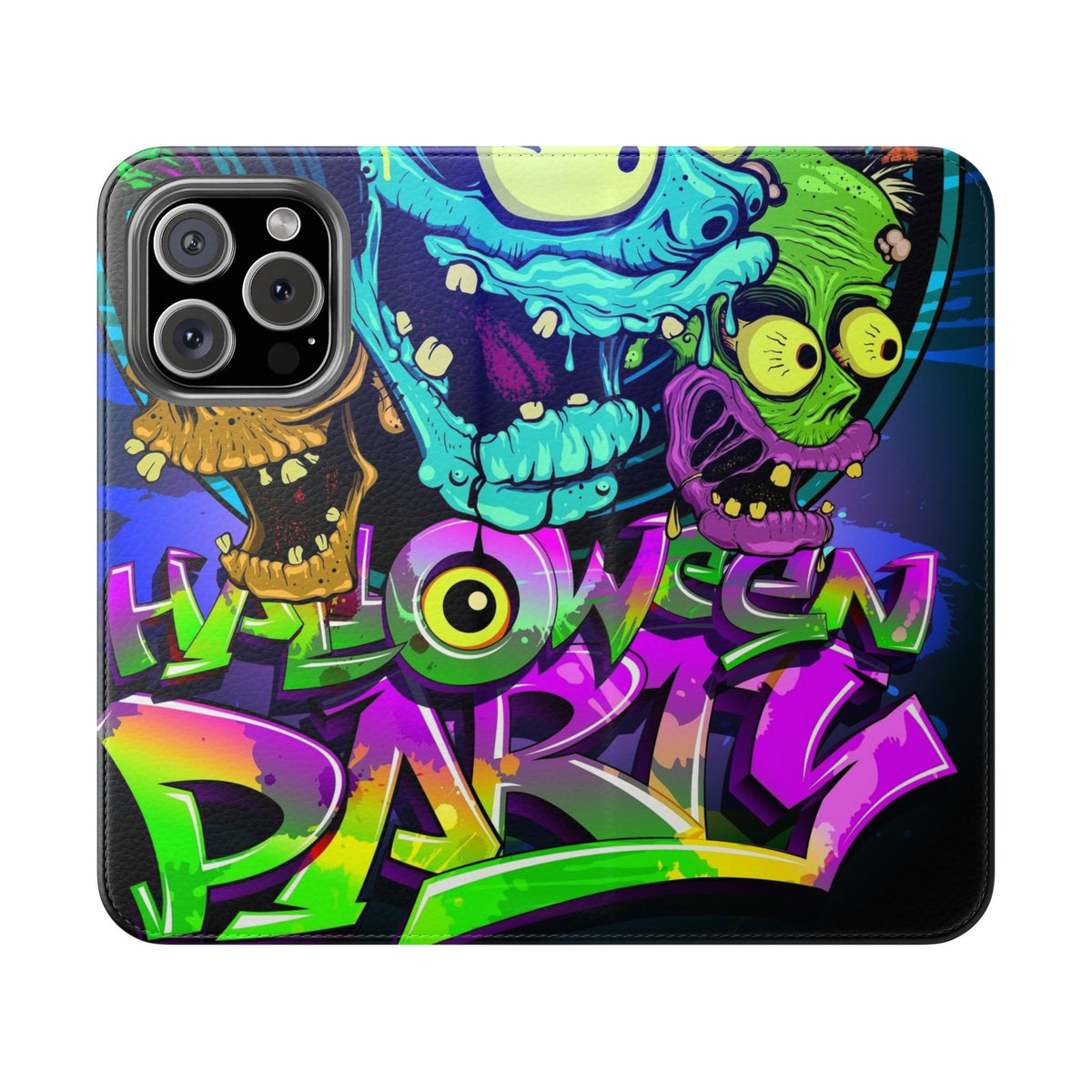 Halloween Party Flip Case — Neon Monster Phone Wallet