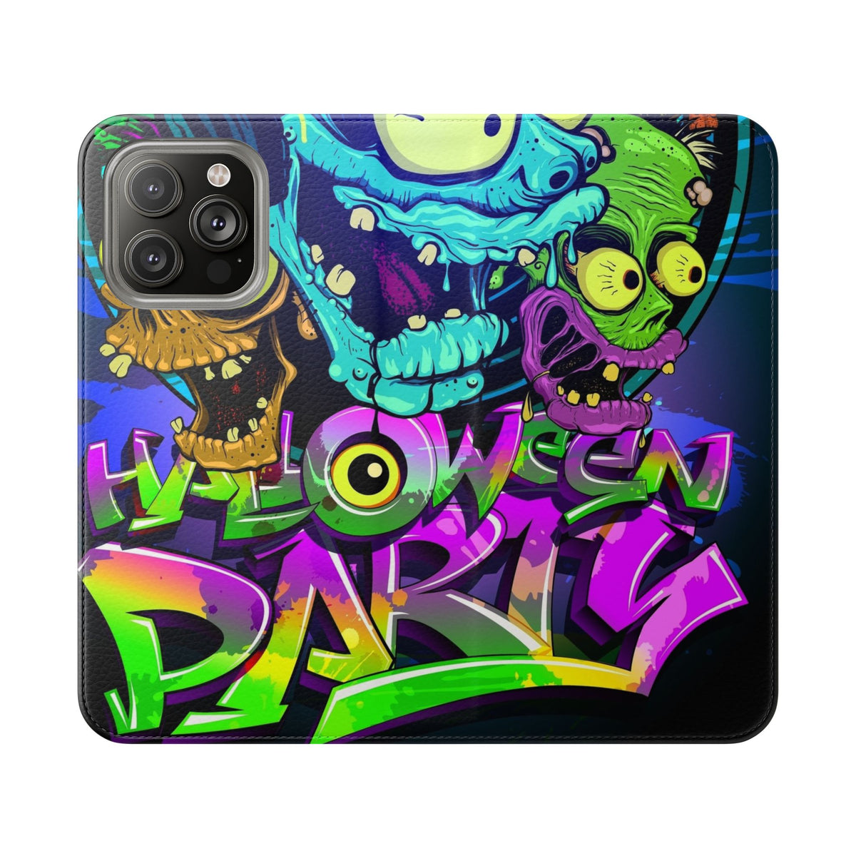 Halloween Party Flip Case — Neon Monster Phone Wallet