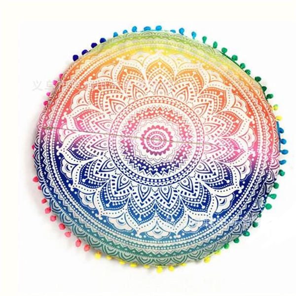Gradient Floral Pillow Covers and Round Cushion Cases