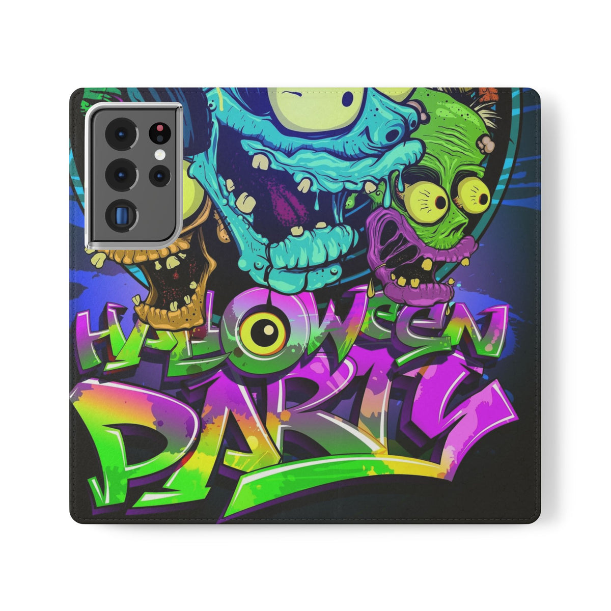 Halloween Party Flip Case — Neon Monster Phone Wallet