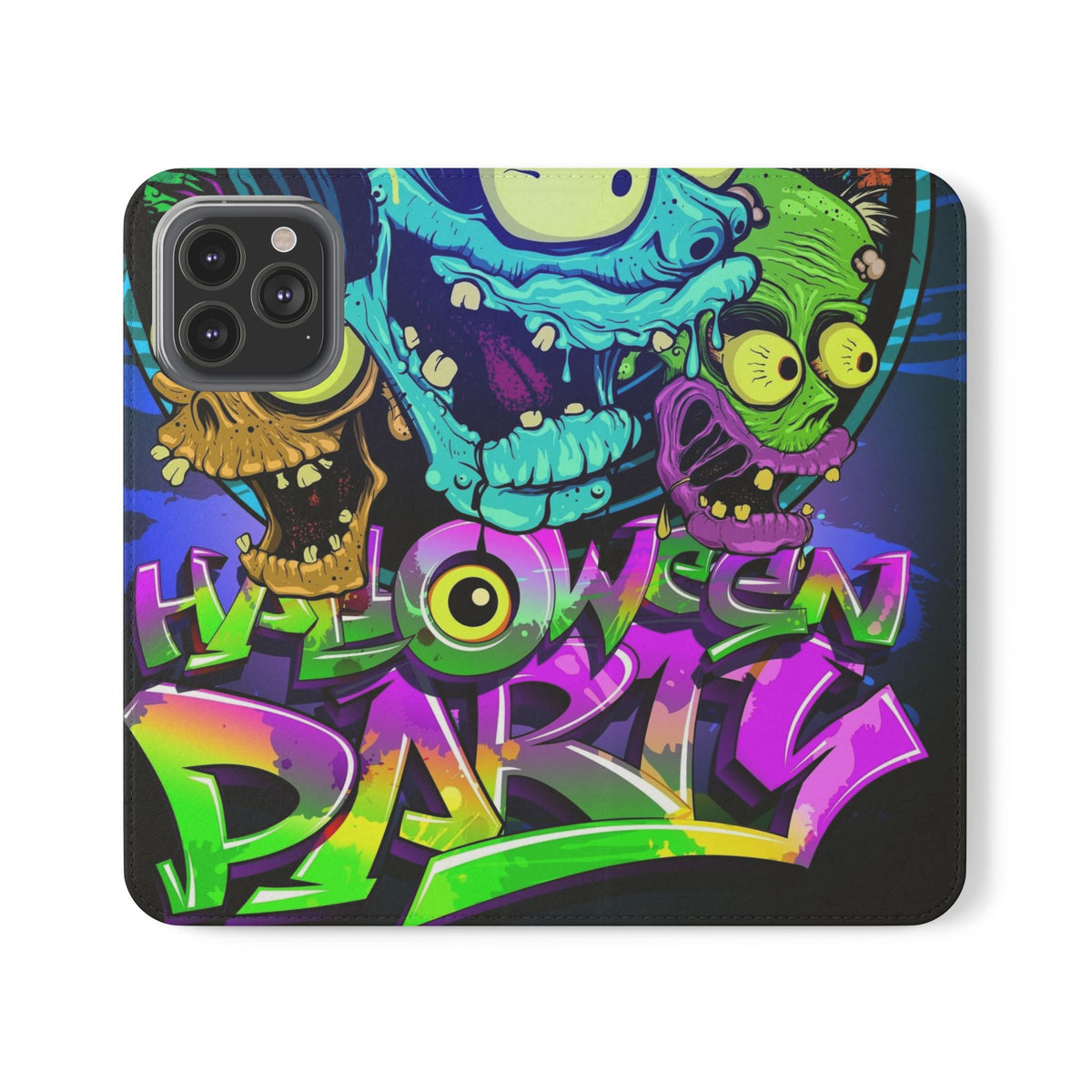 Halloween Party Flip Case — Neon Monster Phone Wallet