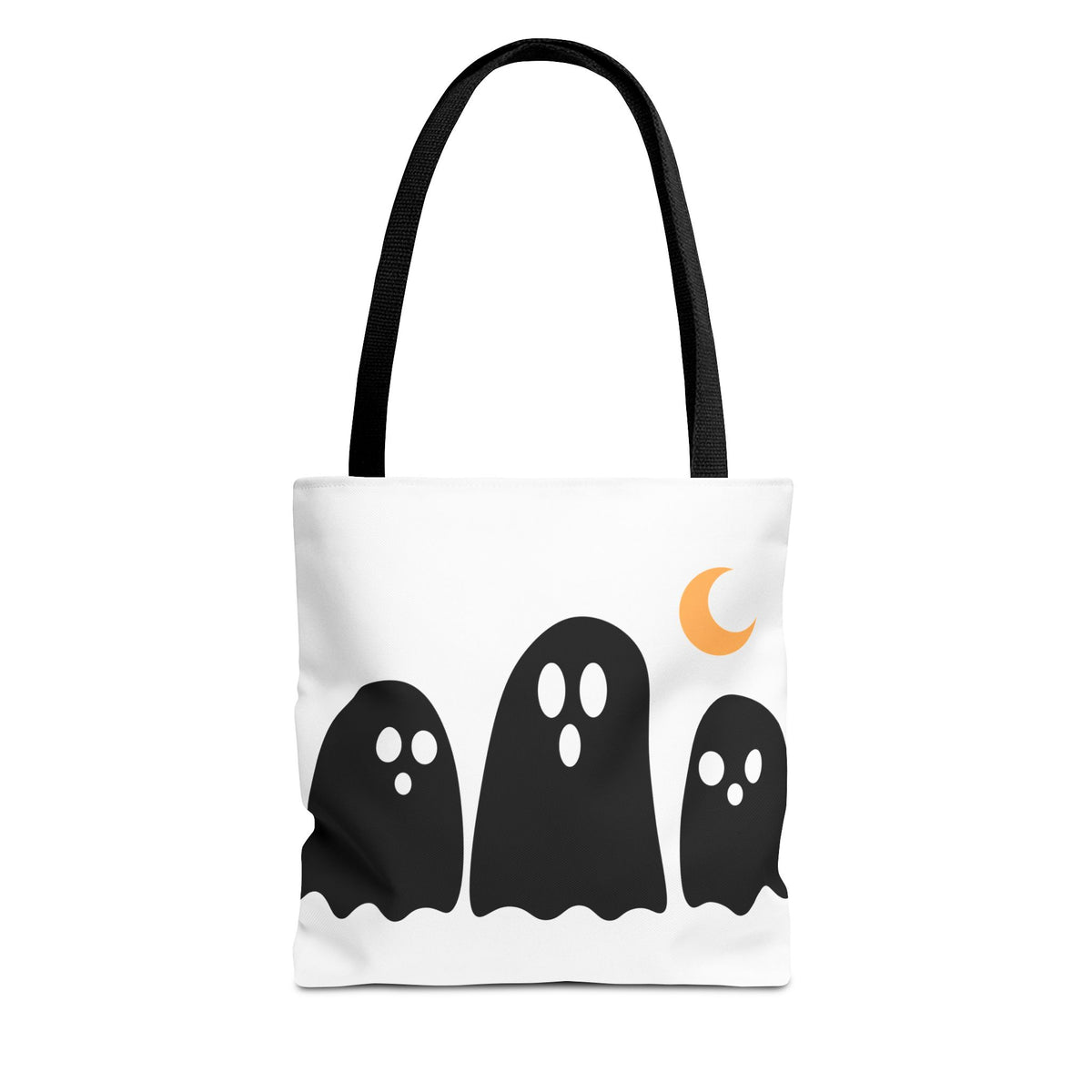 Ghost Trio Moon Tote Bag — Cute Halloween Ghosts AOP Tote