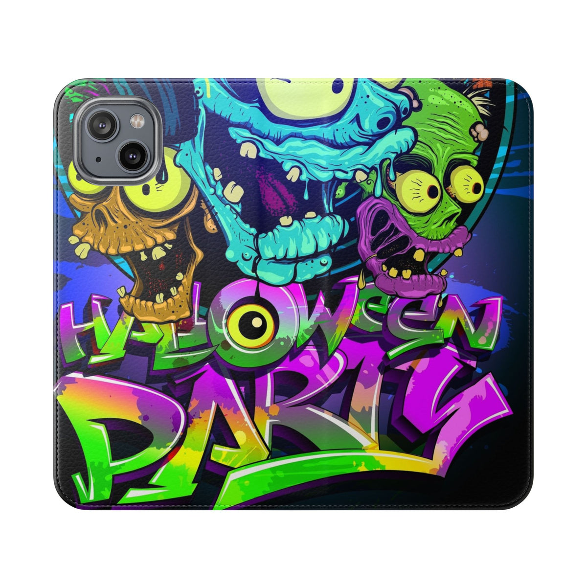 Halloween Party Flip Case — Neon Monster Phone Wallet