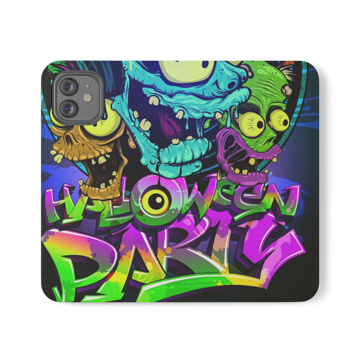 Halloween Party Flip Case — Neon Monster Phone Wallet
