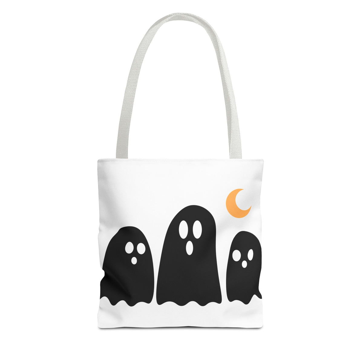 Ghost Trio Moon Tote Bag — Cute Halloween Ghosts AOP Tote