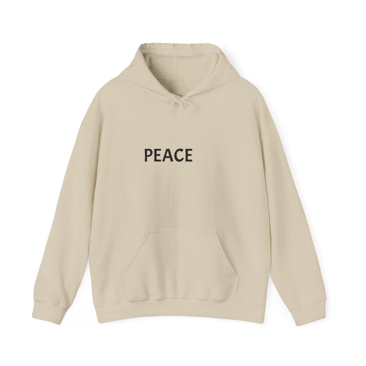 Peace Minimal Hoodie — Simple 'PEACE' Graphic Pullover