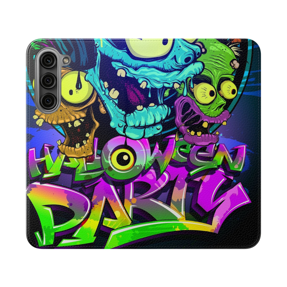 Halloween Party Flip Case — Neon Monster Phone Wallet