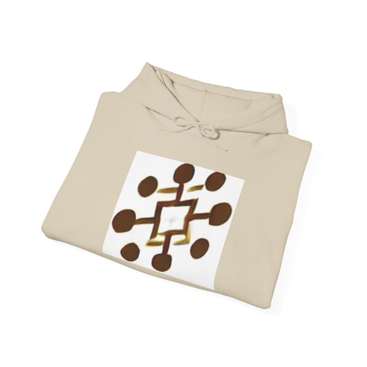 Geometric Coffee Beans Hoodie — Brown Espresso Pattern Pullover