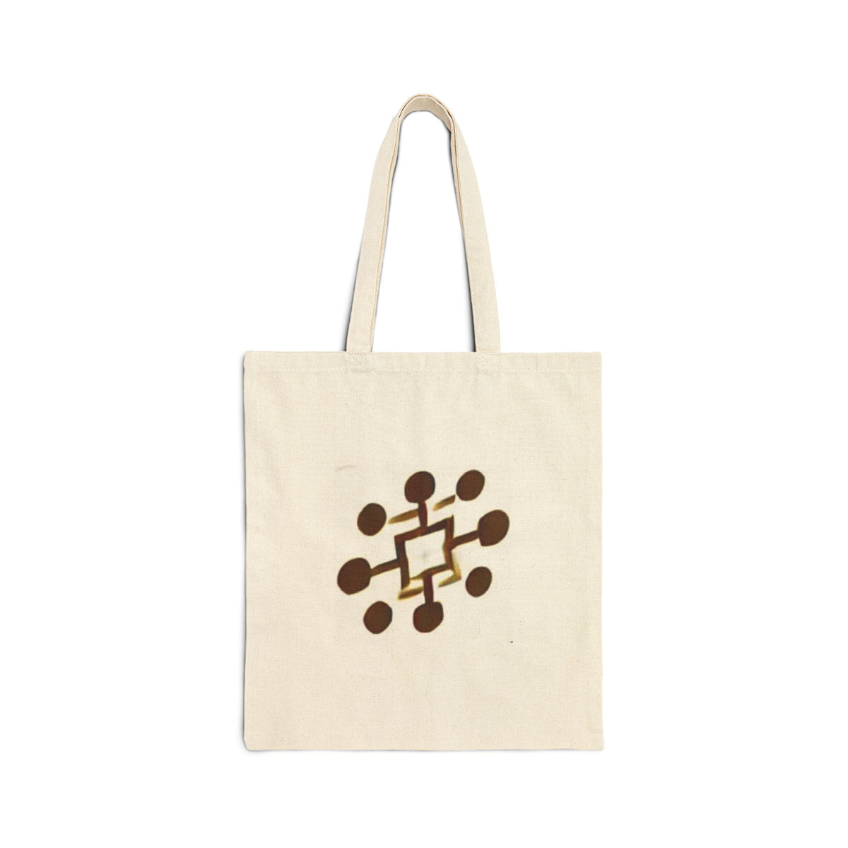 Canvas Tote Bag with Abstract Geometric Dot Network Design — Eco-Friendly Everyday Shopper