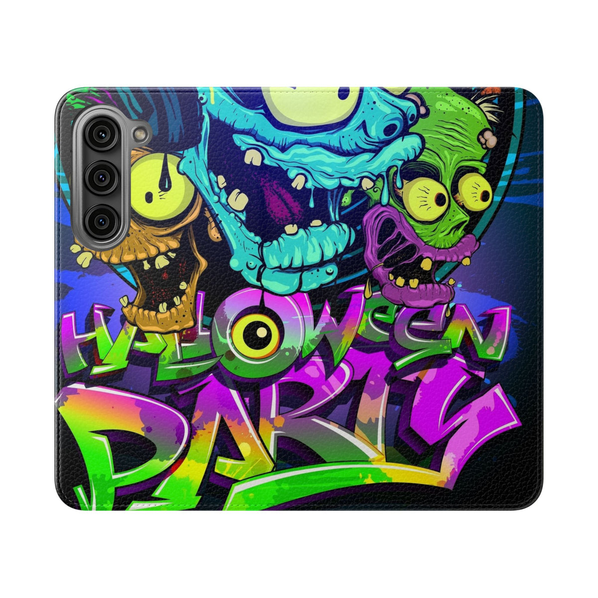 Halloween Party Flip Case — Neon Monster Phone Wallet