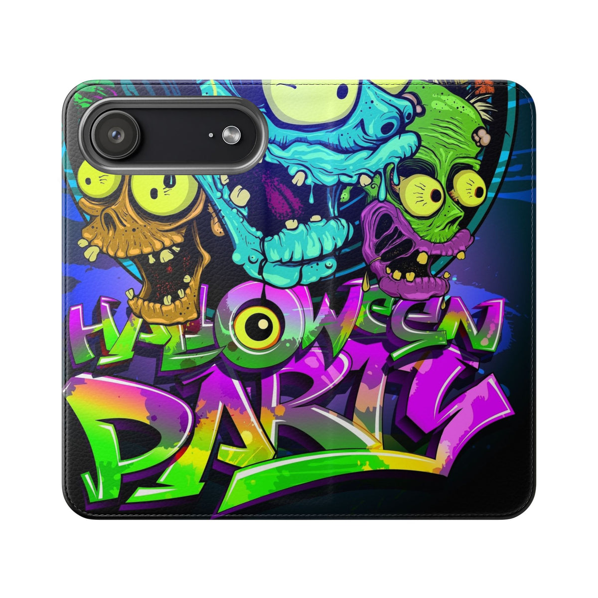 Halloween Party Flip Case — Neon Monster Phone Wallet