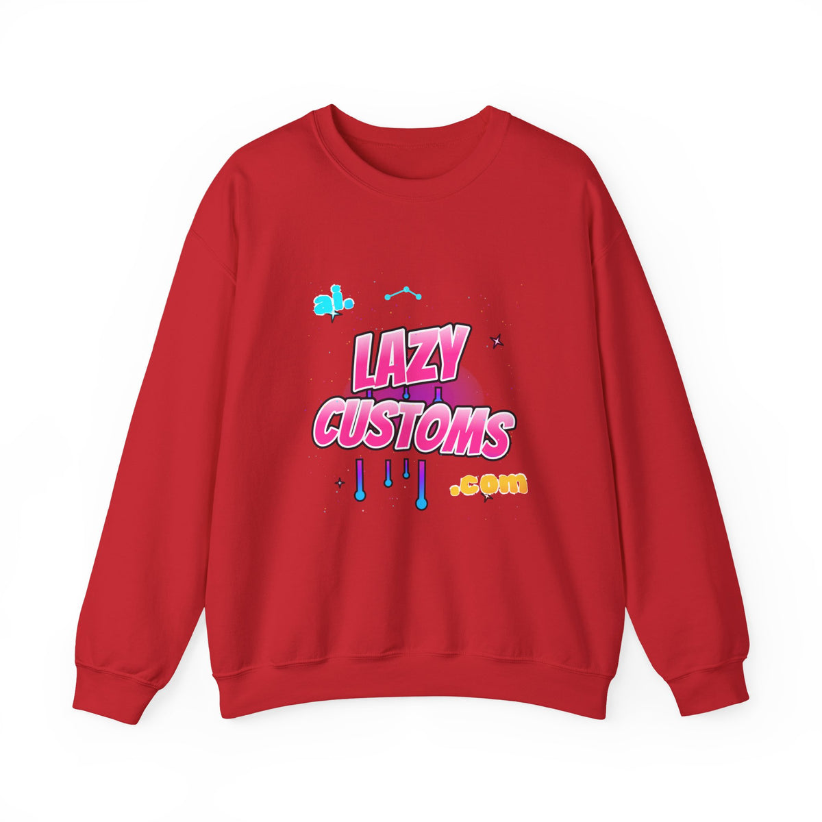 Crewneck Sweatshirt — 'Lazy Customs' Retro Drip Logo Pullover
