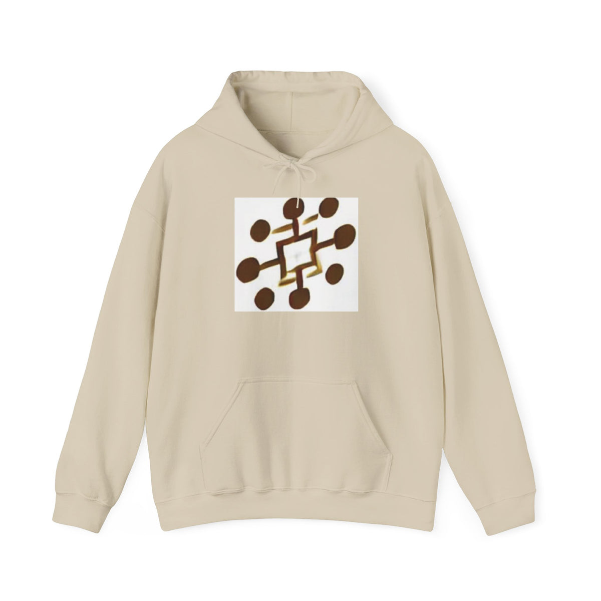 Geometric Coffee Beans Hoodie — Brown Espresso Pattern Pullover
