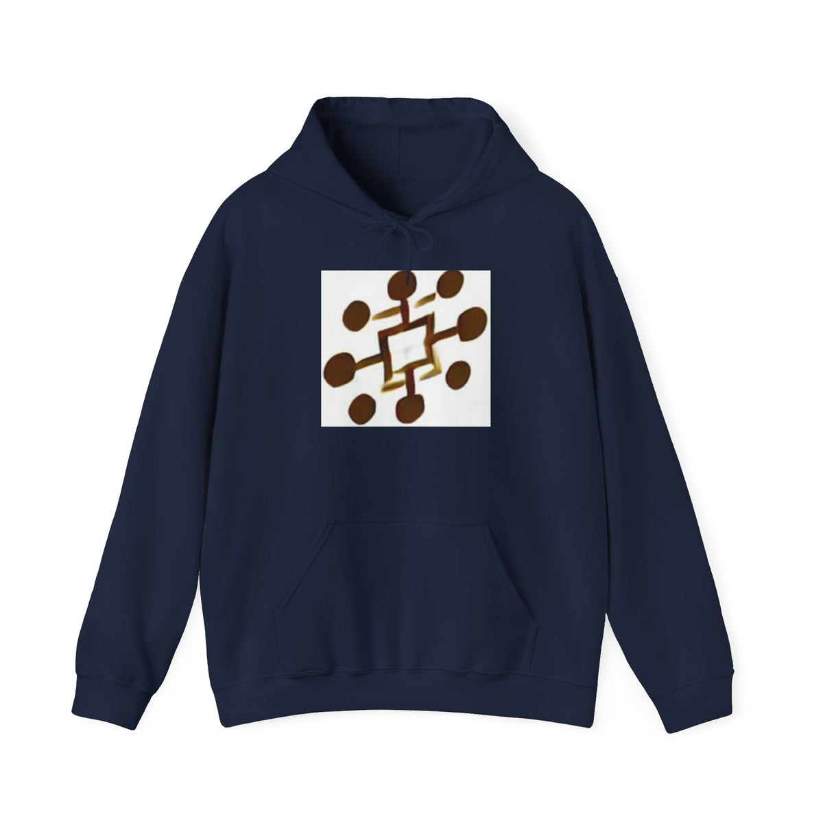 Geometric Coffee Beans Hoodie — Brown Espresso Pattern Pullover