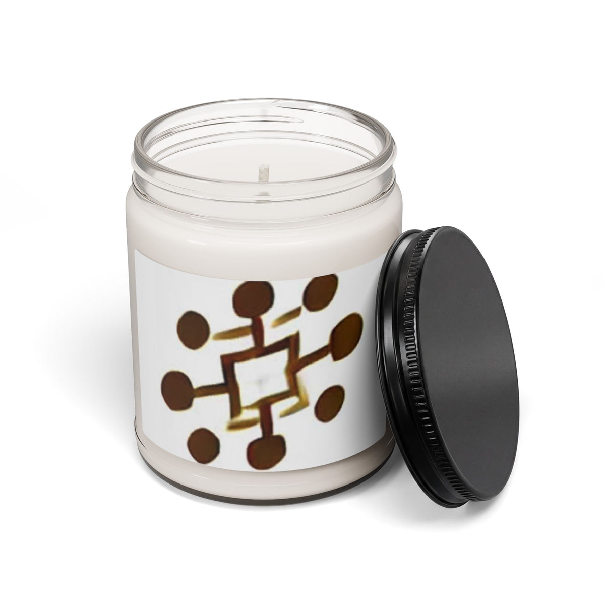 9oz Scented Soy Candle — Warm Amber Geometric Design