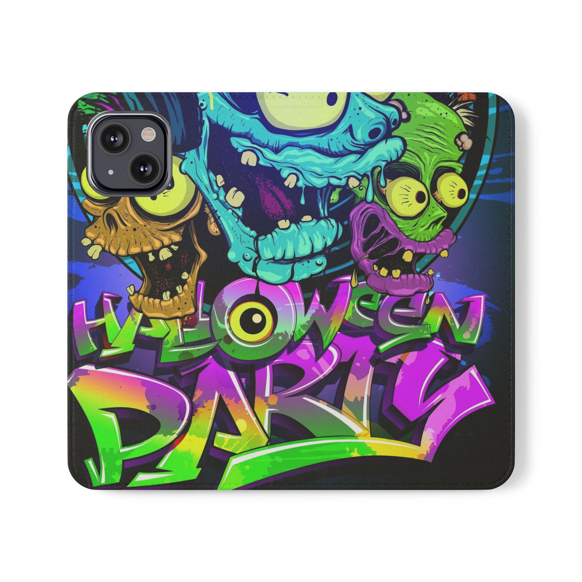 Halloween Party Flip Case — Neon Monster Phone Wallet