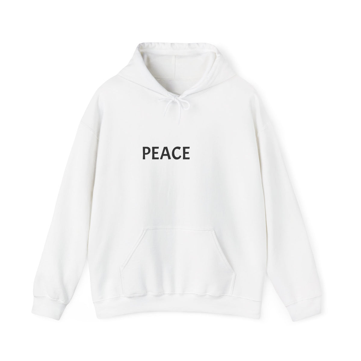 Peace Minimal Hoodie — Simple 'PEACE' Graphic Pullover