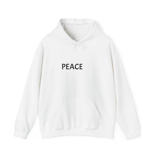 Peace Minimal Hoodie — Simple 'PEACE' Graphic Pullover