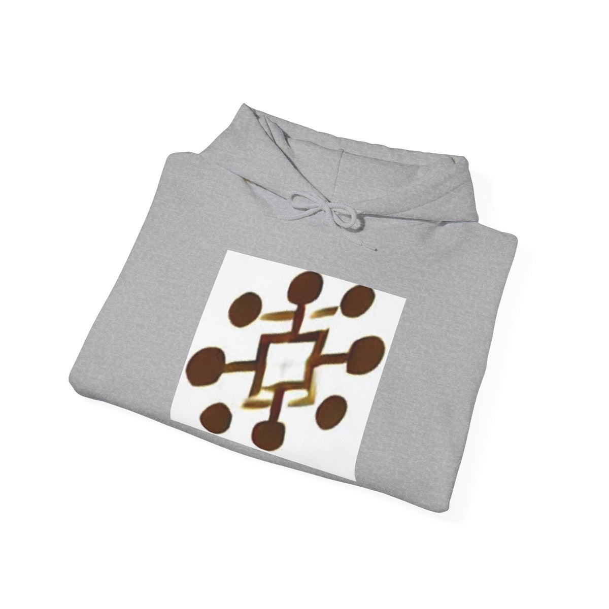 Geometric Coffee Beans Hoodie — Brown Espresso Pattern Pullover