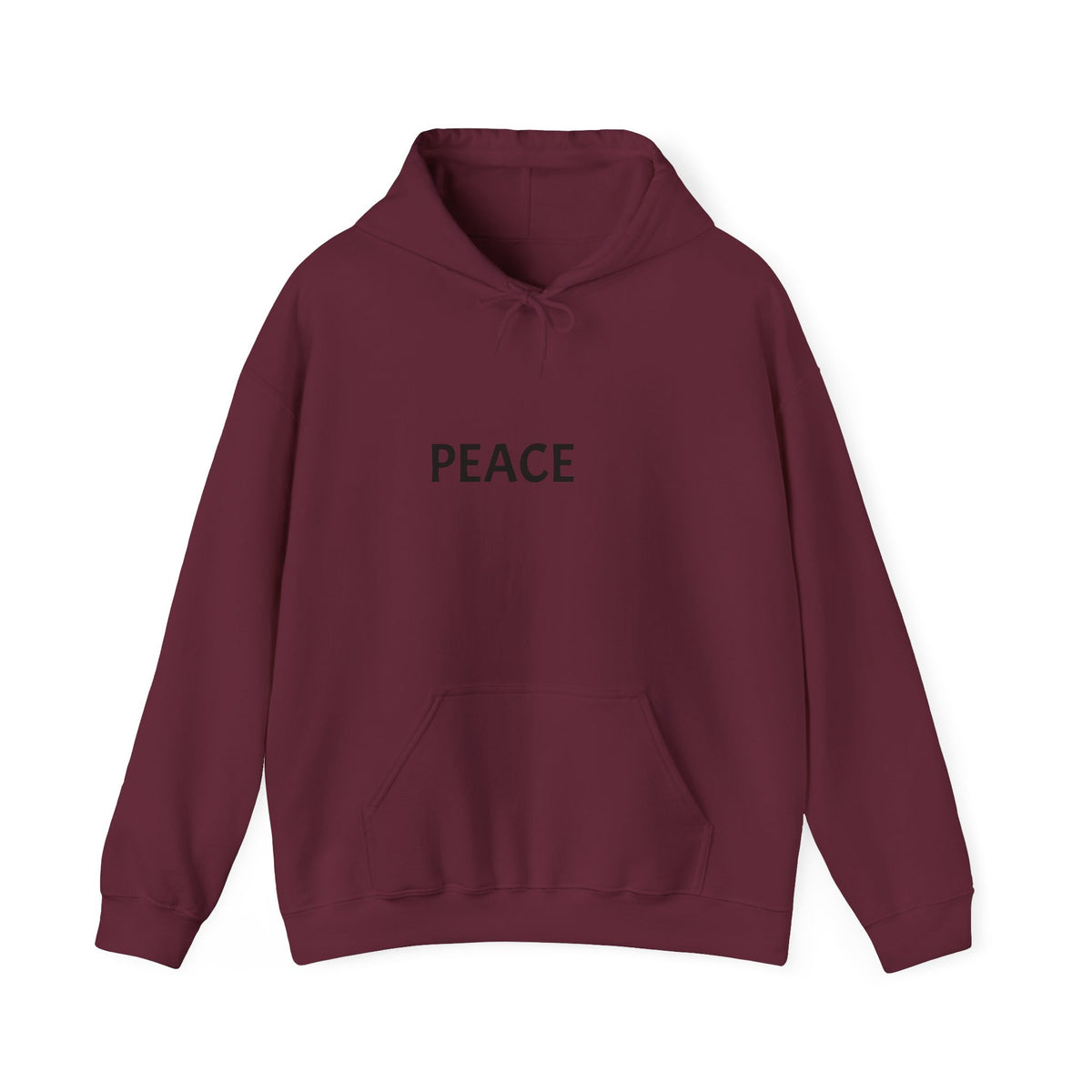 Peace Minimal Hoodie — Simple 'PEACE' Graphic Pullover