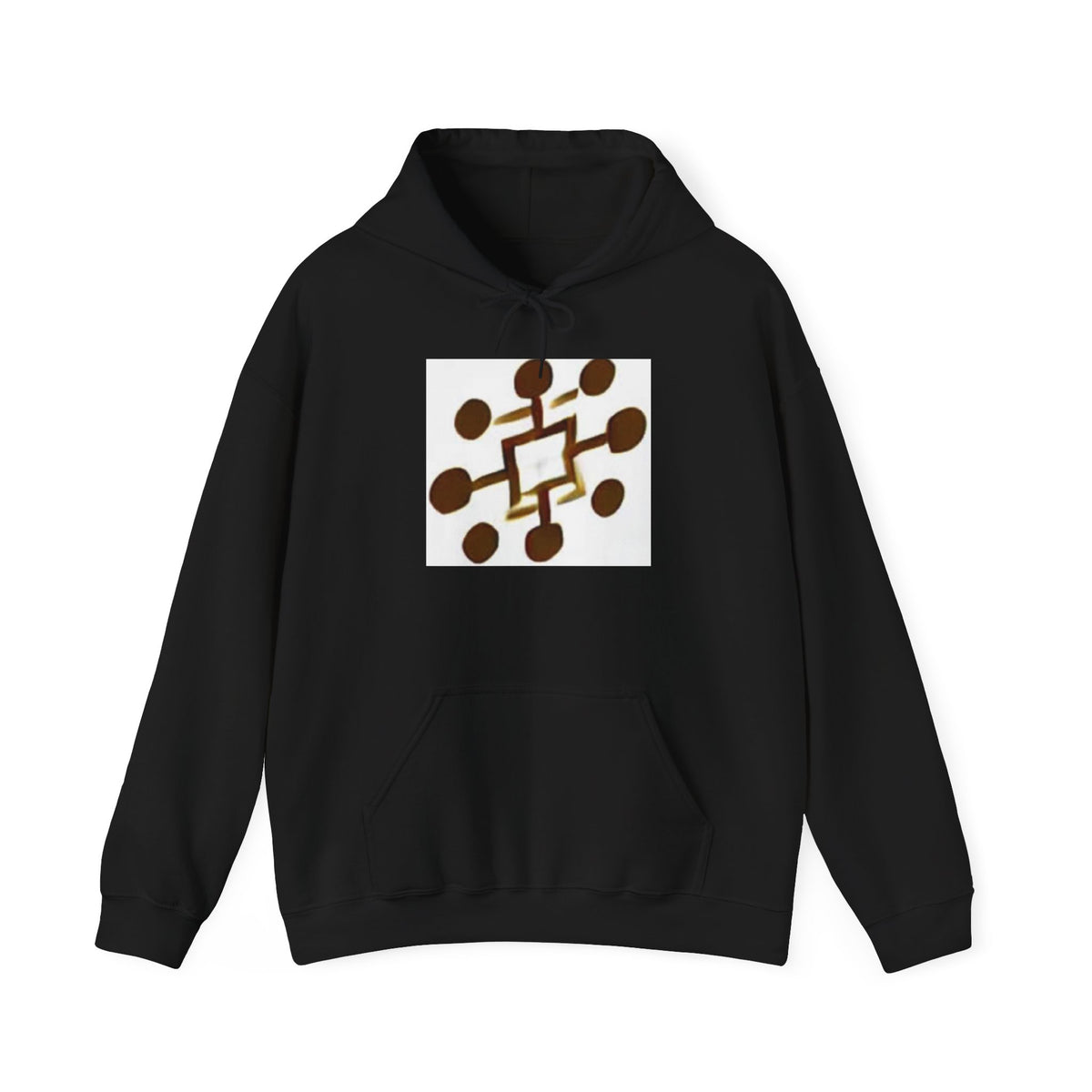 Geometric Coffee Beans Hoodie — Brown Espresso Pattern Pullover