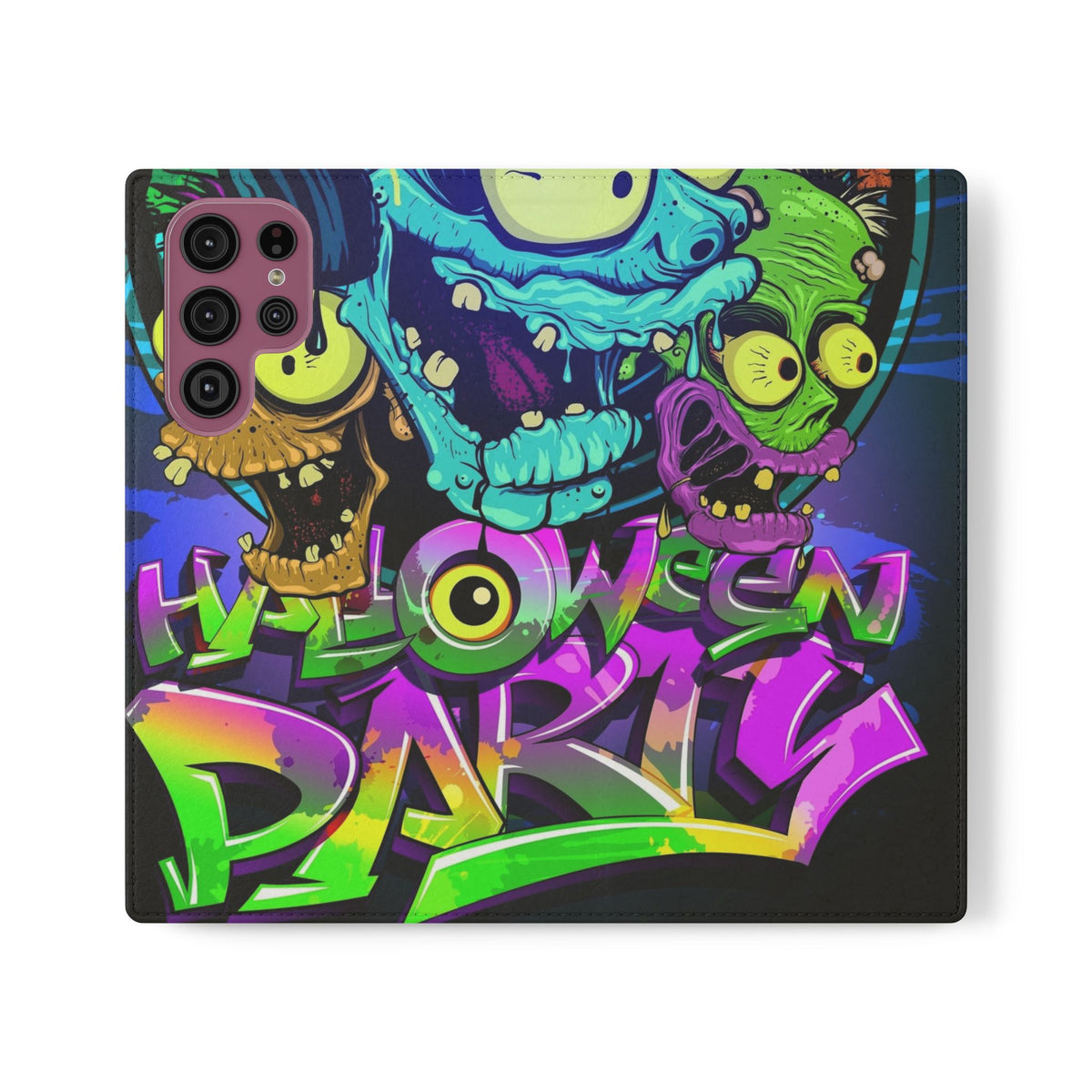 Halloween Party Flip Case — Neon Monster Phone Wallet
