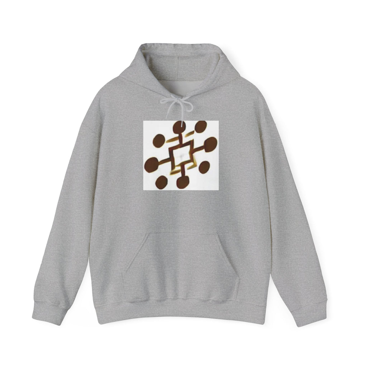 Geometric Coffee Beans Hoodie — Brown Espresso Pattern Pullover