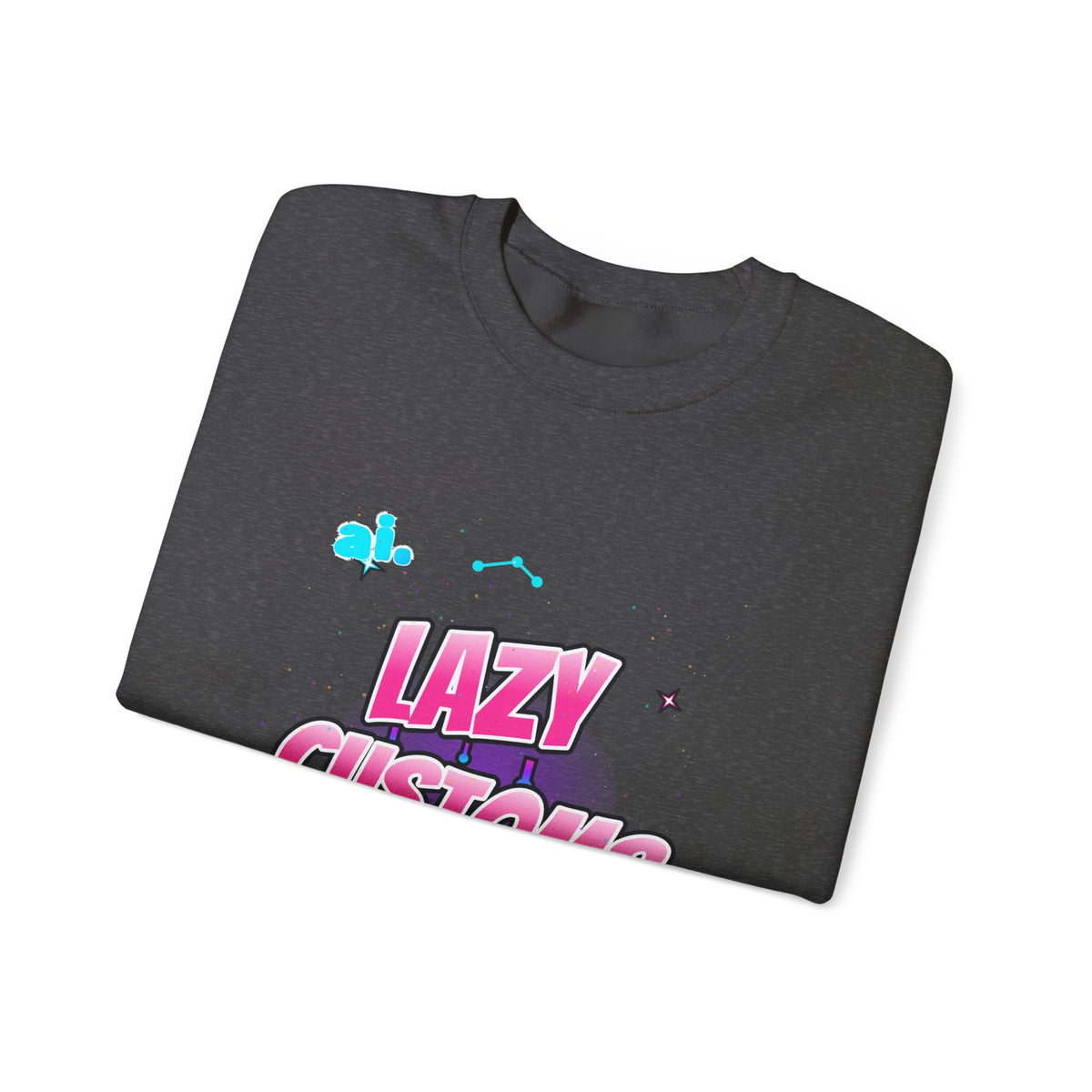Crewneck Sweatshirt — 'Lazy Customs' Retro Drip Logo Pullover