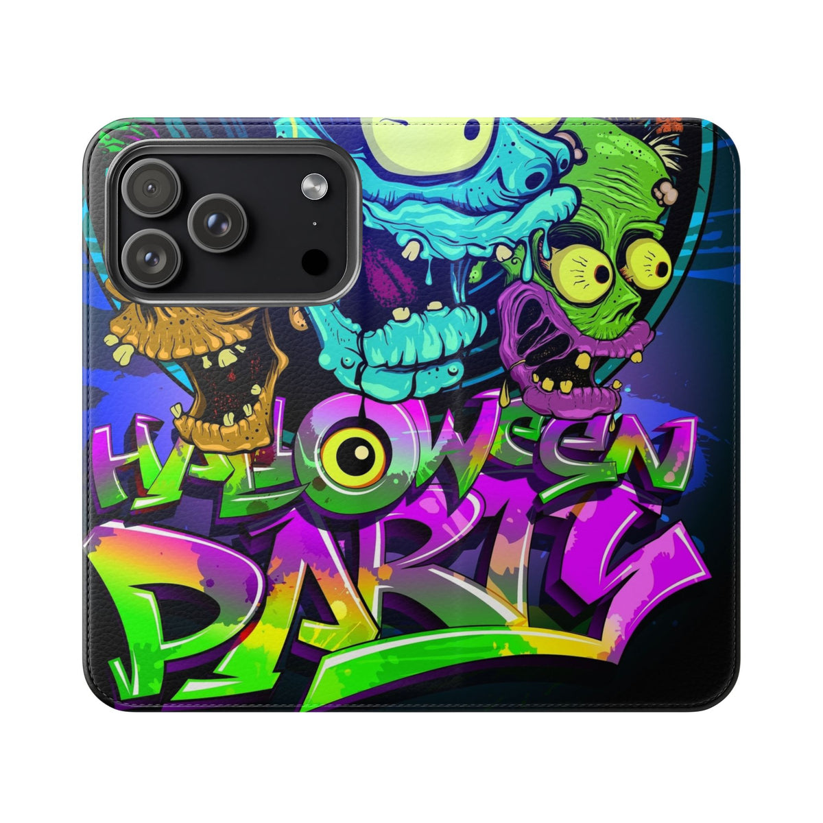 Halloween Party Flip Case — Neon Monster Phone Wallet
