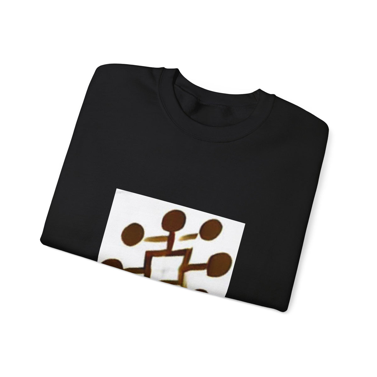 Crewneck Sweatshirt — Modern Geometric Brown Pattern