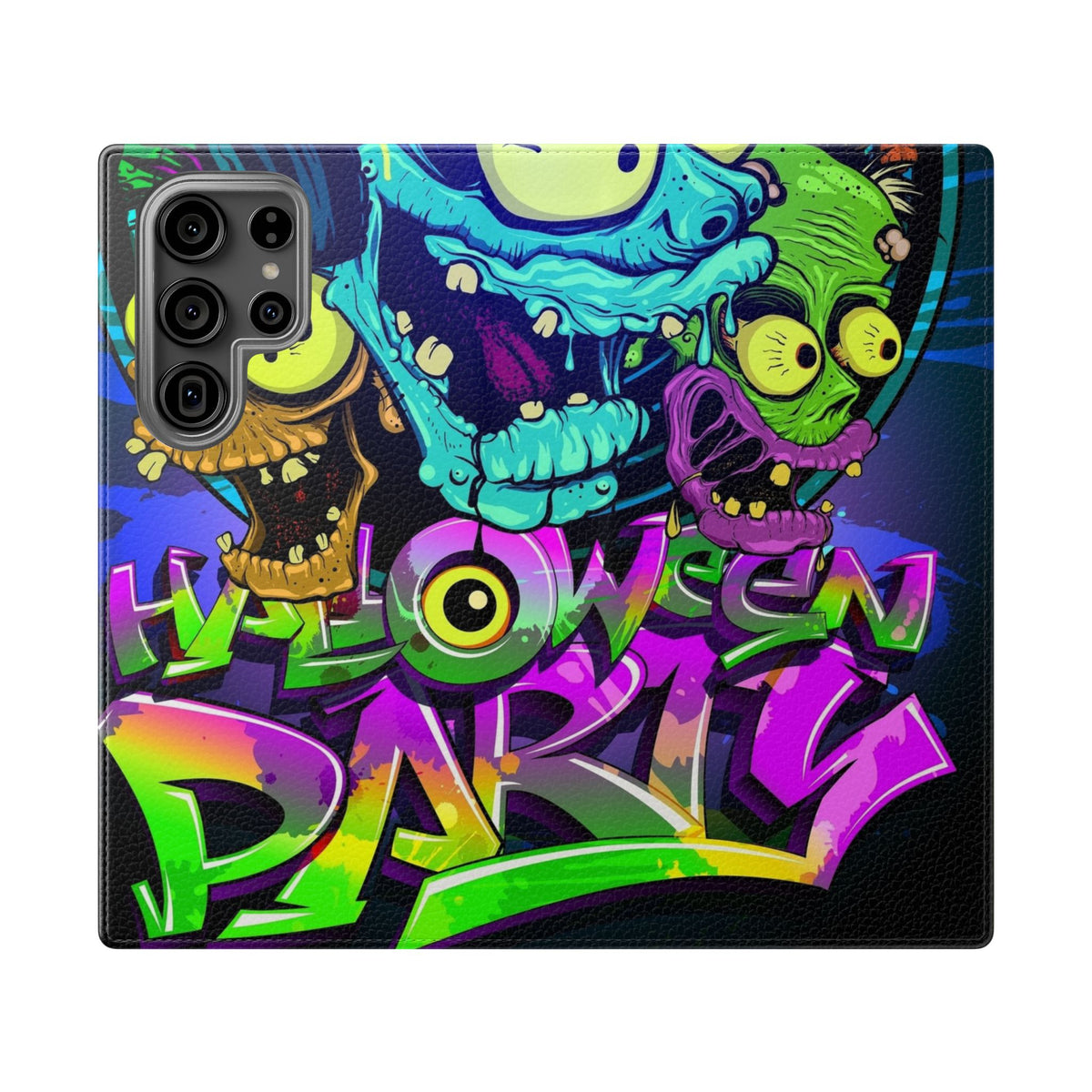 Halloween Party Flip Case — Neon Monster Phone Wallet