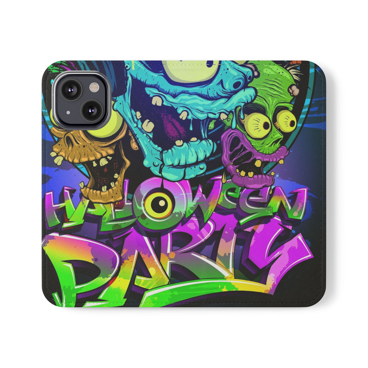 Halloween Party Flip Case — Neon Monster Phone Wallet
